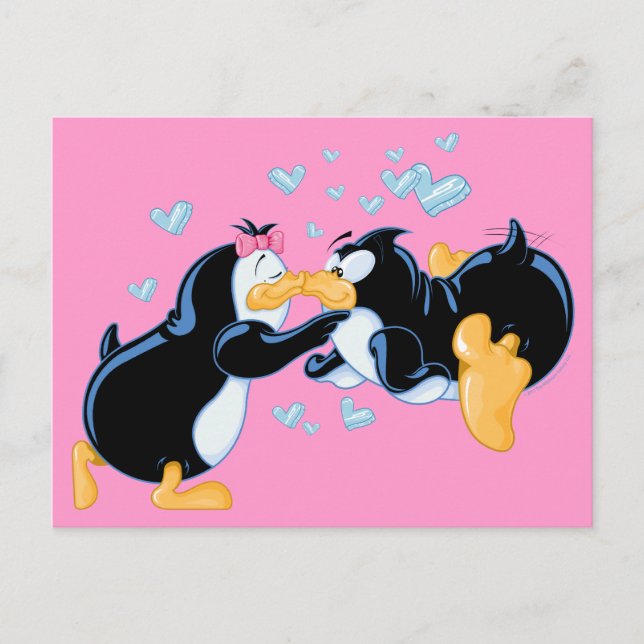 Kissing Penguins  Postcard (Front)