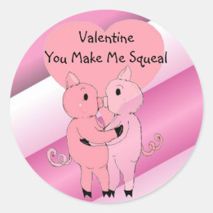 Kissing Piggys Classic Round Sticker