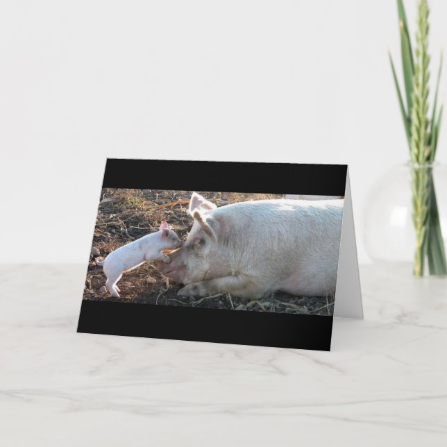 Kissing Piglet Card (Front)