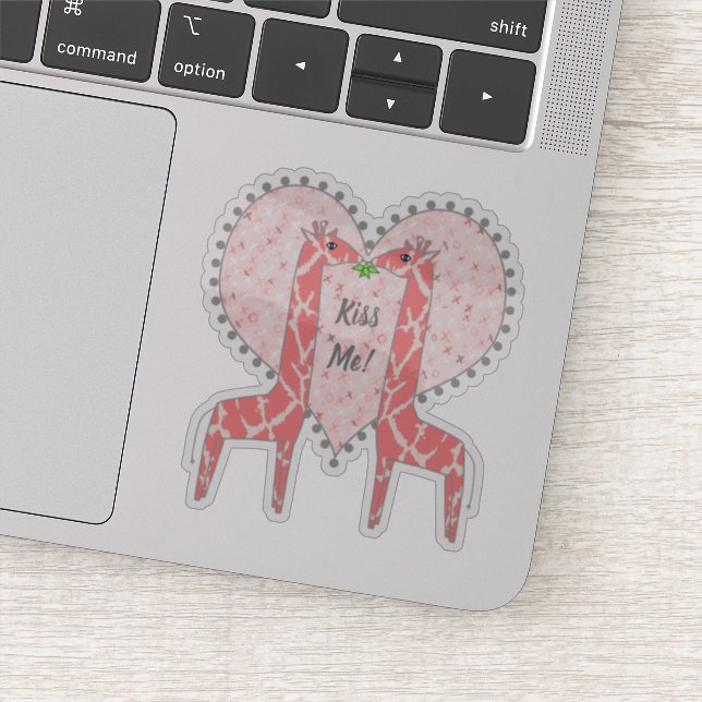Kissing Pink Giraffes (Detail)