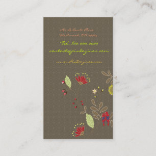 Kissing red Babados Parrots on Ali'i branch Business Card