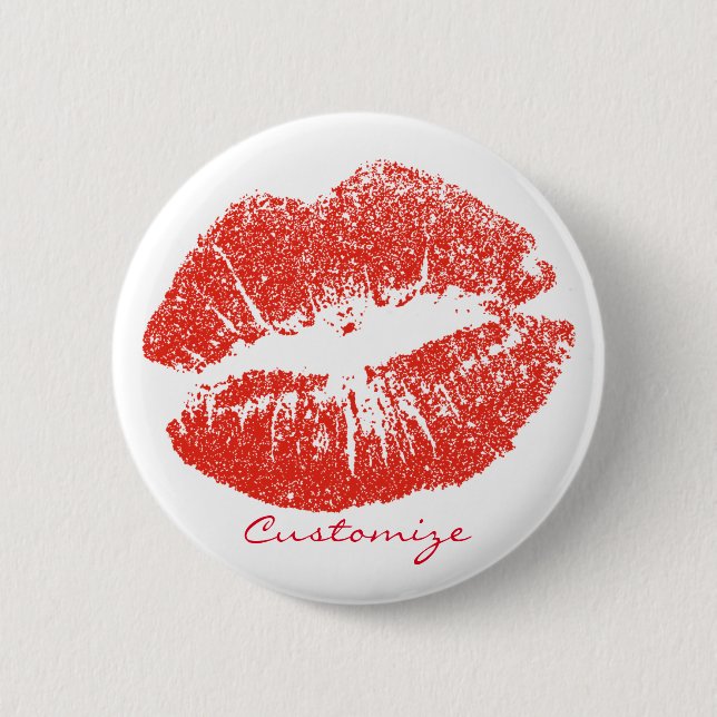Kissing Red lips Thunder_Cove 6 Cm Round Badge (Front)