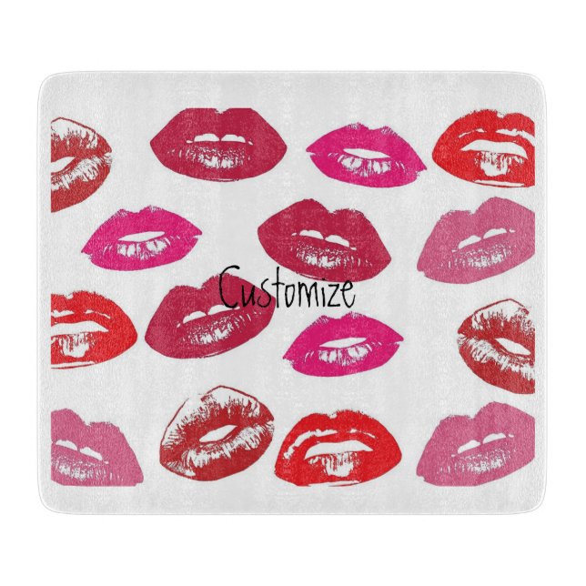 Kissing Red lips Thunder_Cove Cutting Board (Front)