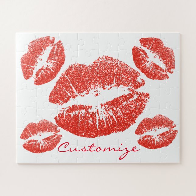 Kissing Red lips Thunder_Cove Jigsaw Puzzle (Horizontal)