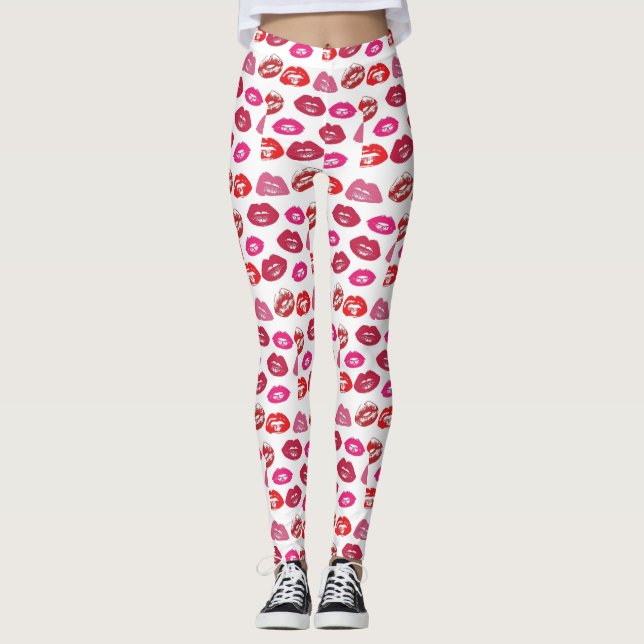 Kissing Red lips Thunder_Cove Leggings (Front)