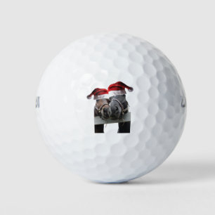 Kissing Santa Claus Horses Golf Balls