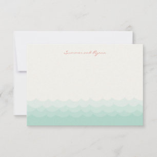 Kissing Seahorses Hearts Beach Wedding Thank You