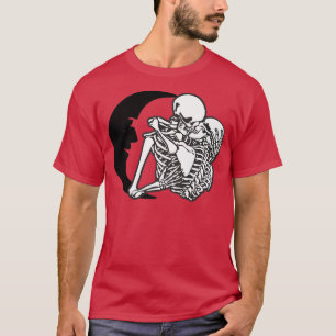 Kissing Skeleton Love, Lovers Tarot Card, Vintage T-Shirt