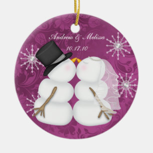 Kissing Snowmen Married Our First Christmas Ceramic Tree Decoration