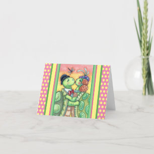 KISSING TURTLE SWEETHEARTS, CUTE TARPON VALENTINE HOLIDAY CARD