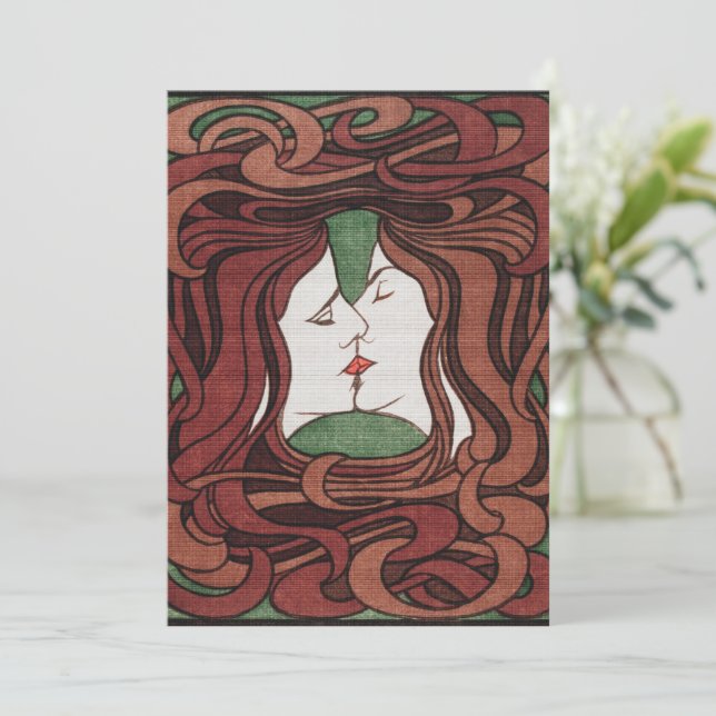 Kissing Valentine's Day Card (Standing Front)