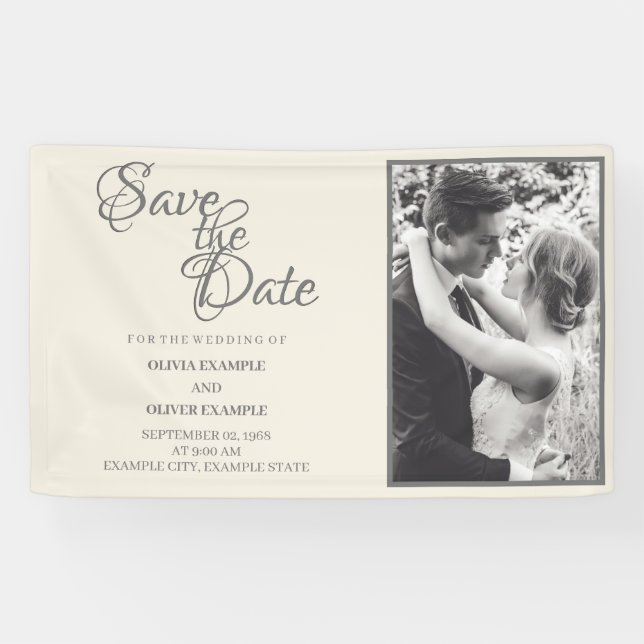 Kissing wedding couple in monochrome banner (Horizontal)