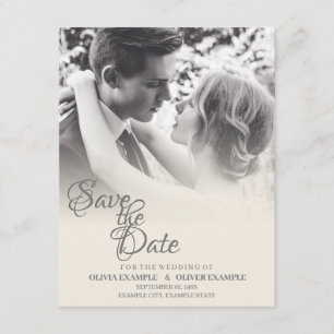 Kissing wedding couple in monochrome enclosure card