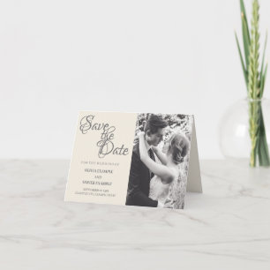 Kissing wedding couple in monochrome invitation