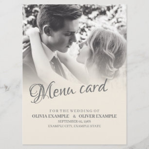 Kissing Wedding Couple in Monochrome Menu