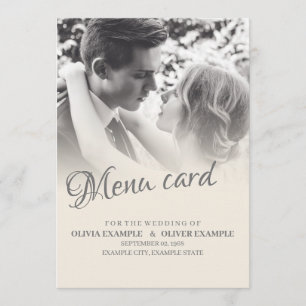 Kissing Wedding Couple in Monochrome Menu