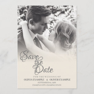 Kissing wedding couple in monochrome programme