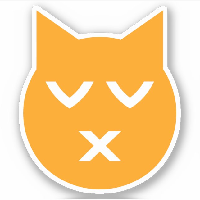 Kissing with Closed Eyes Emoji Cat (Front)