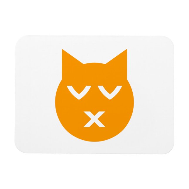 Kissing with Closed Eyes Emoji Cat Magnet (Horizontal)