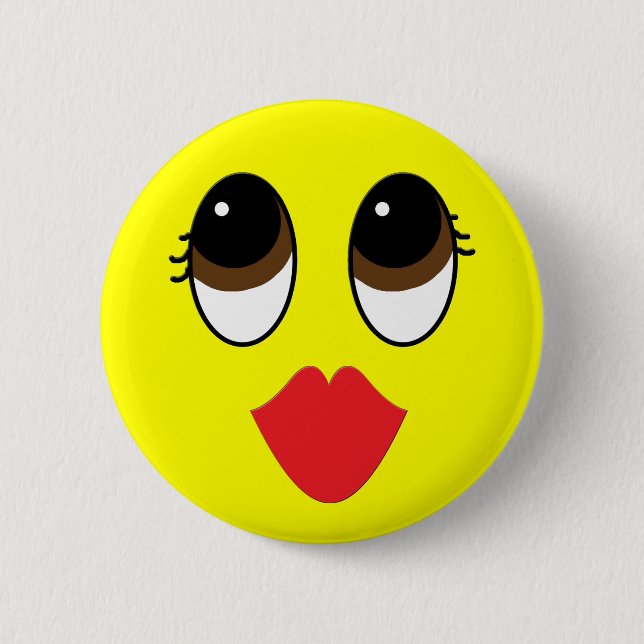 Kissy Face 6 Cm Round Badge (Front)