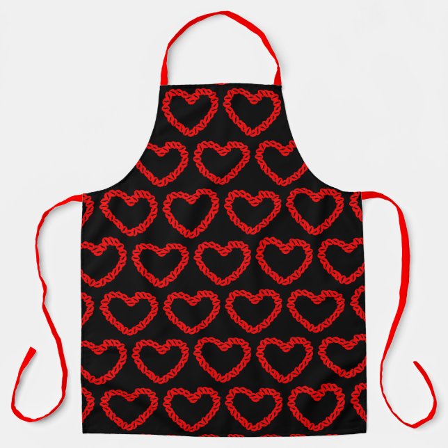 Kissy Lips Hearts Apron (Front)