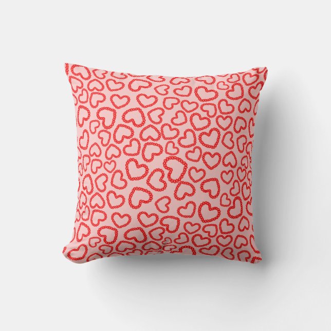 Kissy Lips Hearts Cushion (Front)