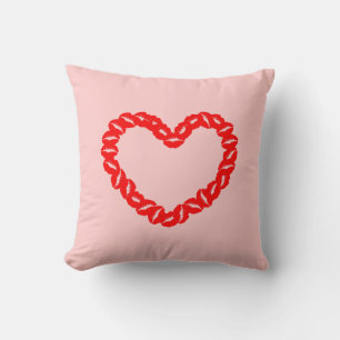 Kissy Lips Hearts Cushion