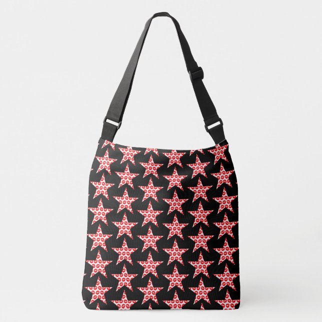 Kissy Lips Stars Crossbody Bag (Front)
