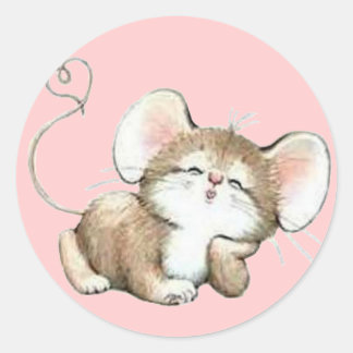Kissy Mouse Classic Round Sticker