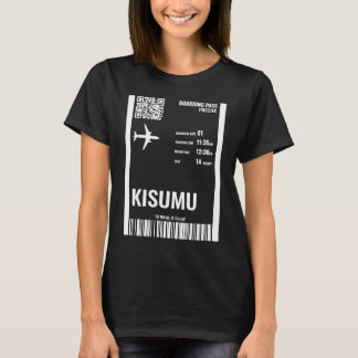 Kisumu Kenya Boarding Pass Airline Ticket Travel T-Shirt