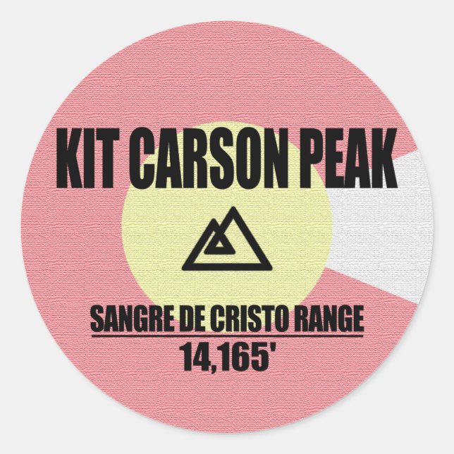 Kit Carson Peak Classic Round Sticker (Front)