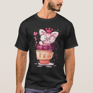 Kit Tea Cat Cute And Black Cat T-Shirt