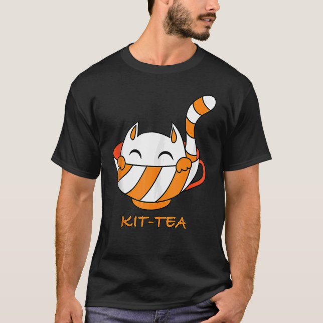 Kit Tea Cat  Cute And  Cat 1 T-Shirt (Front)