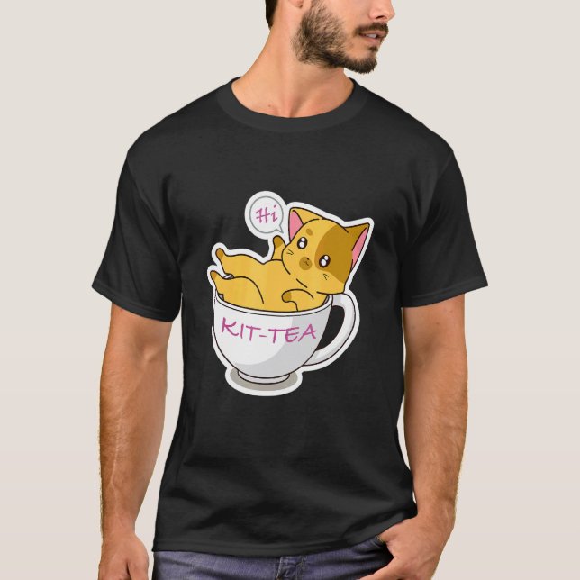 Kit Tea Cat  Cute And  Cat 5 T-Shirt (Front)