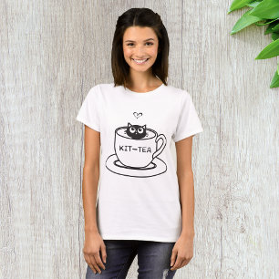 Kit-Tea Cat Funny Pun T-Shirt