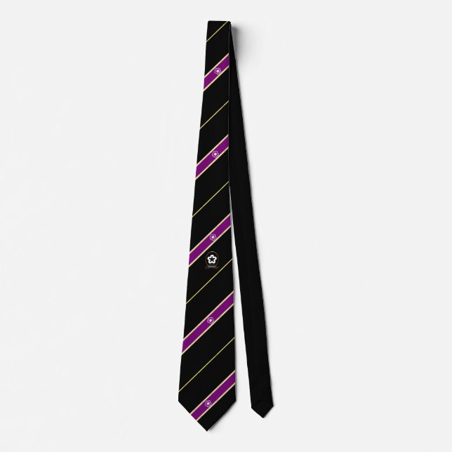 Kitakyushu stripes flag tie (Front)