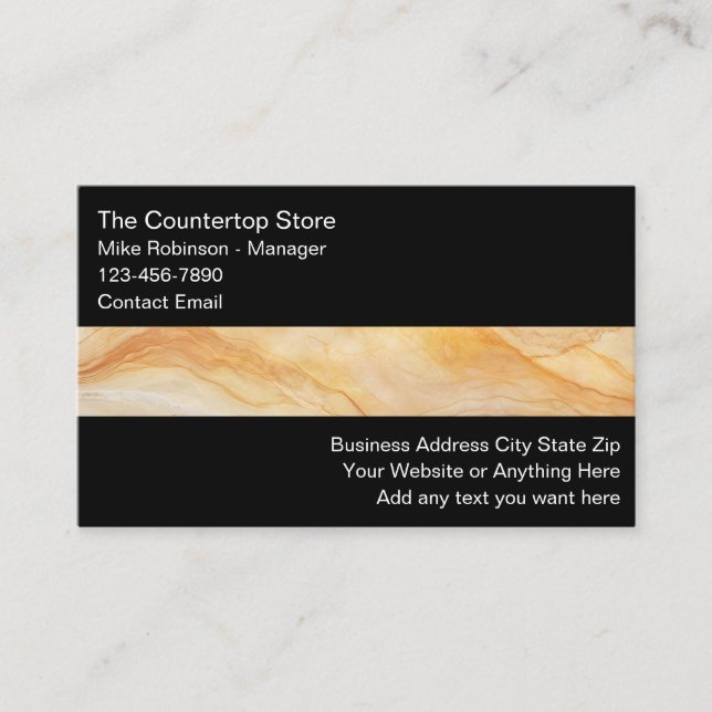 Kitchen And Bath Remodeling Countertops Business Card (Front)
