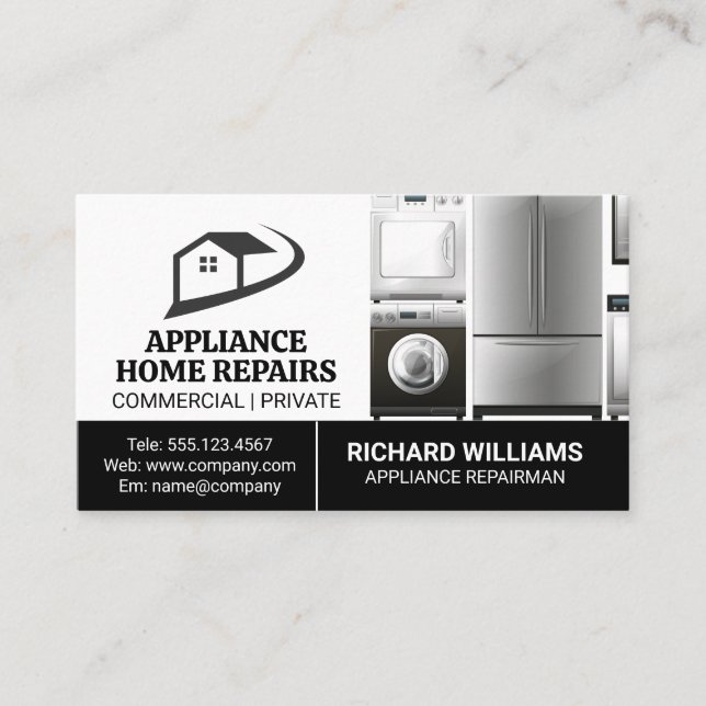 Kitchen Appliances | House Logo Business Card (Front)