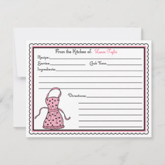 Kitchen Apron Baking Cooking Recipe Cards