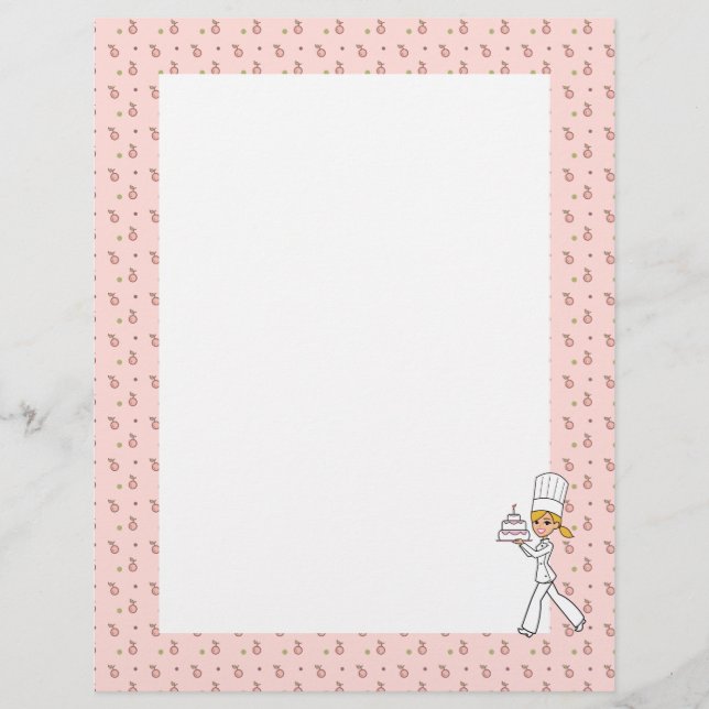 Kitchen Art Unlined Recipe Page to Print On (Front)