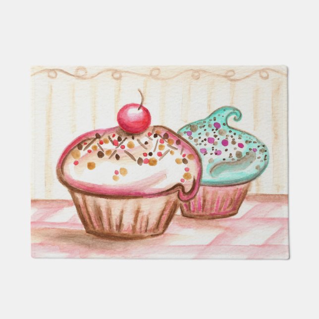Kitchen Bakery Cupcake Rug Doormat (Front)