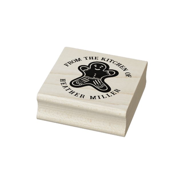 Kitchen Bakery Personalised Gingerbread Cookie Rubber Stamp (Stamp)