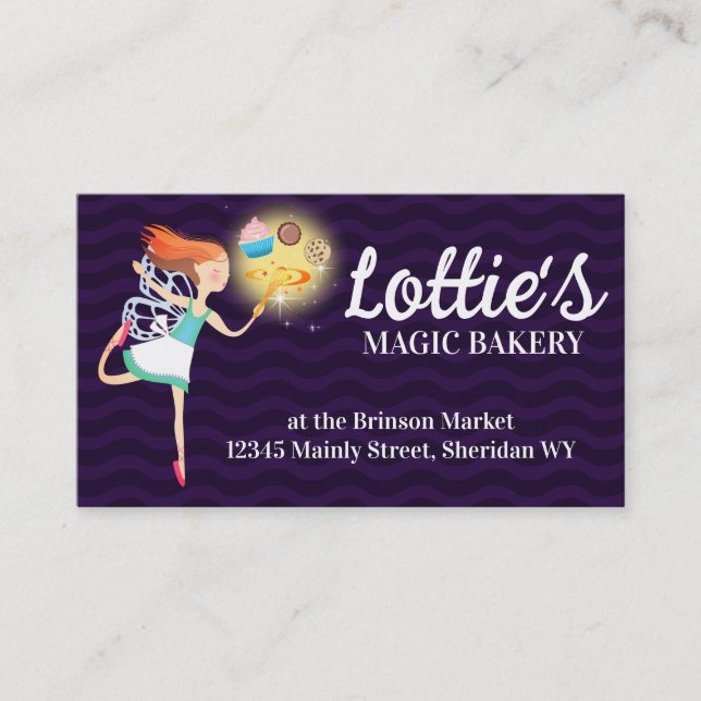 Kitchen baking fairy cake cookie cupcake business business card (Front)