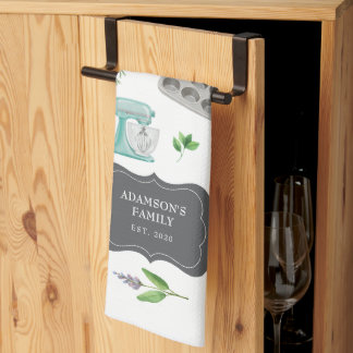 Kitchen Baking Supplies Monogram Customisable Tea Towel