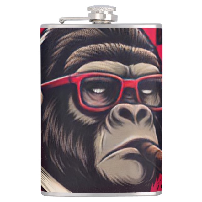 Kitchen/Bar Gorilla Boss Vinyl Wrapped Flask (Front)
