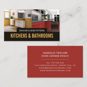 Kitchen & Bathroom Design, Kitchen/Bathroom Fitter Business Card