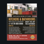 Kitchen & Bathroom Design, Kitchen/Bathroom Fitter Flyer<br><div class="desc">Kitchen & Bathroom Design,  Kitchen/Bathroom Fitter Company Advertising Flyer by The Business Card Store.</div>