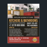 Kitchen & Bathroom Design, Kitchen/Bathroom Fitter Flyer<br><div class="desc">Kitchen & Bathroom Design,  Kitchen/Bathroom Fitter Company Advertising Flyer by The Business Card Store.</div>