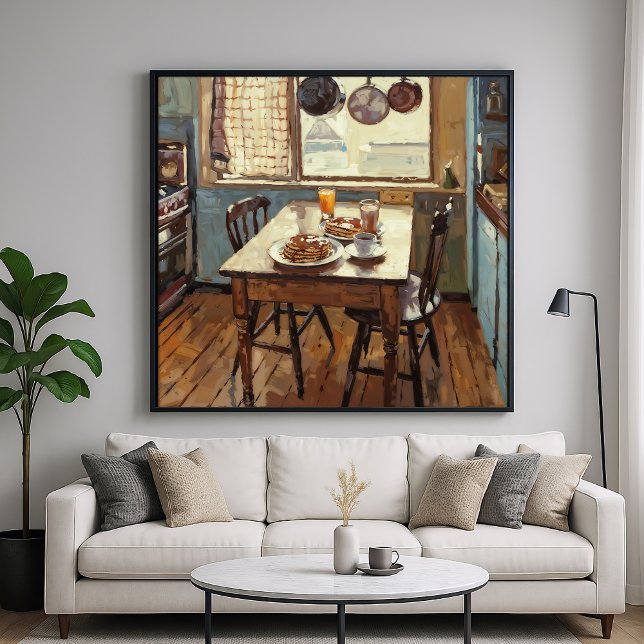 Kitchen Breakfast - Painterly Impressionism Style Poster (Creator Uploaded)