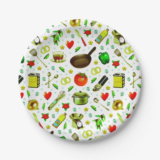 Kitchen Bridal Shower Paper Plate (Front)